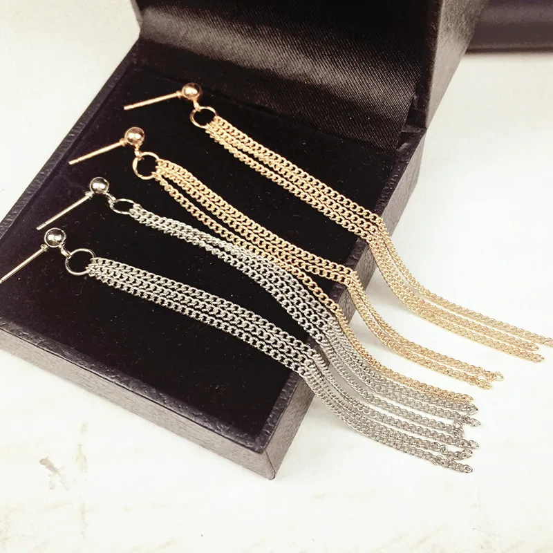 Новые модные висячие серьги с золотым и серебряным покрытием черные