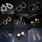 Новые модные круглые Висячие корейские серьги для женщин геометрические круглые золотые серьги в форме сердца Свадебные ювелирные изделия 2020