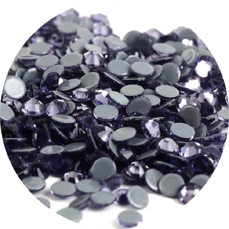 AAAAA качество плоские фиолетовые стразы горячей фиксации стеклянные утюгом для