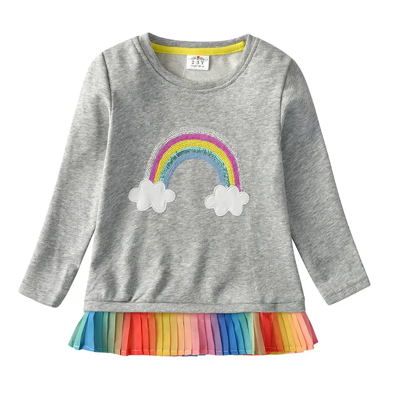 DXTON футболки для девочек зимние детские топы с длинными рукавами бабочками и