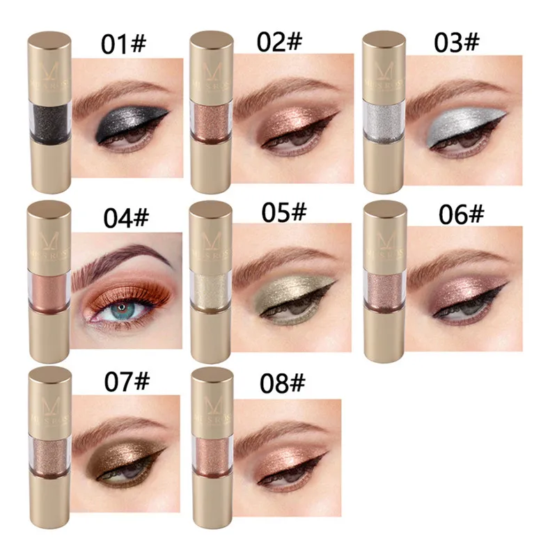 Модный Блестящий золотистый Серебристый тени для век блестящий жидкий Шампань