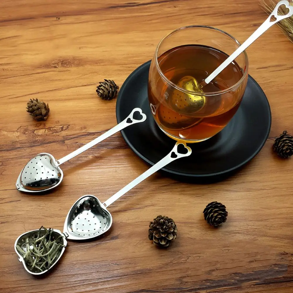 2 шт./лот чайное ситечко в форме сердца ложка из нержавеющей стали для заваривания