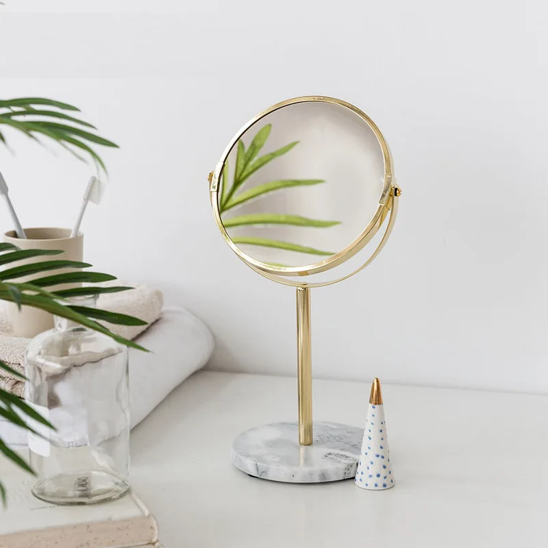 Роскошное мраморное основание розовое золото зеркало для макияжа косметическое