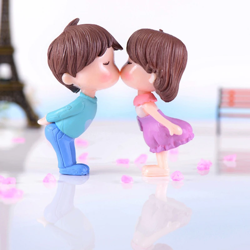 2 шт. поцелуй влюбленных куклы небольшие украшения ручной работы микро Пейзаж ПВХ