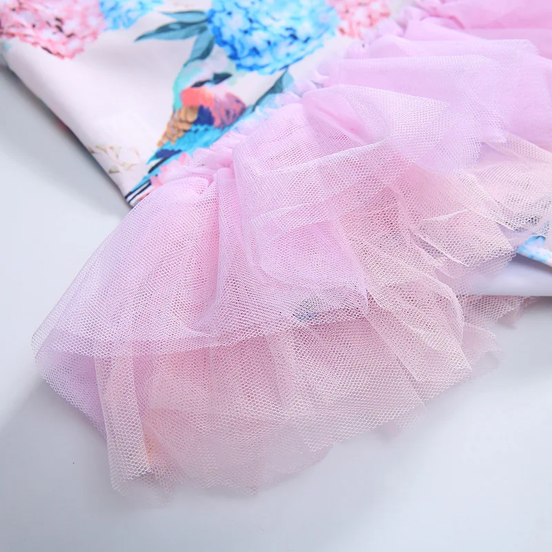 Цельный купальный костюм с цветочным рисунком для маленьких девочек детская