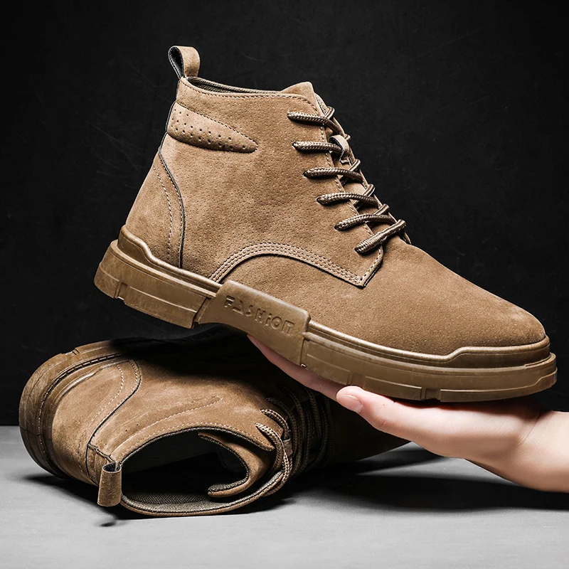 

Модные мужские кожаные ботинки, повседневные винтажные британские мотоциклетные ботильоны ручной работы, ботинки с круглым носком, на шнуровке, военные ботинки для пустыни