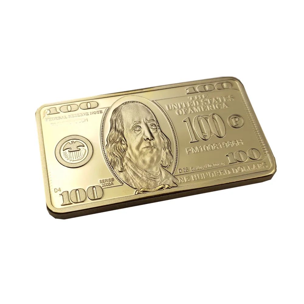 

USA 100 Dollar Bullion Gold Bar FEDERAL RESERVE NOTE Copy Commemorative Coin