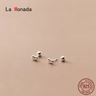 Ла Monada маленькие серьги-гвоздики для женщин 925 стерлингового серебра Глянцевая фасоли гайка ходового винта женские серьги в форме сердца серебряный 925 серьги ювелирных изделий