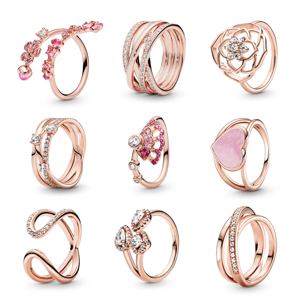 

Sterling Silver S925 New Elegant Charm Long Peach Blossom Ring Sterling Love Ring Temperament Beautiful Girl Jewelry