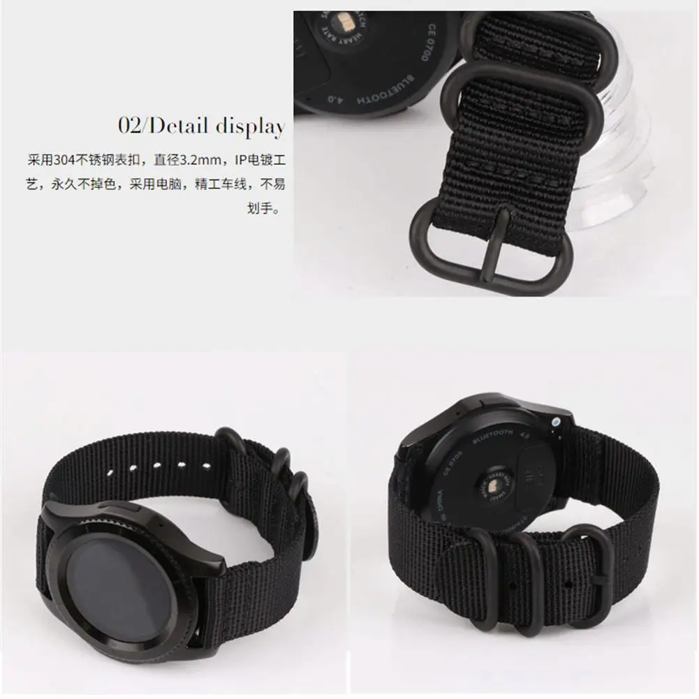 Нейлоновый ремешок для часов Универсальный нейлоновый холст сменный Garmin Forerunner 220