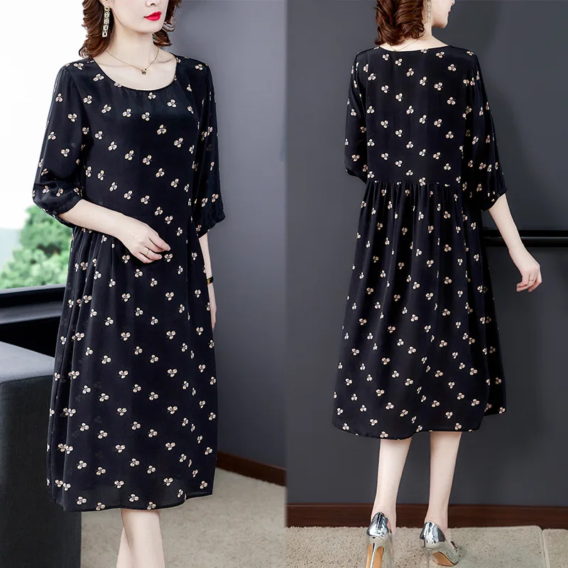 

Women's Dress 2020 Summer New Fashion Slim Sexy Printed O-Neck Dress Large Size M-3XL High Quality Elegant vestidos