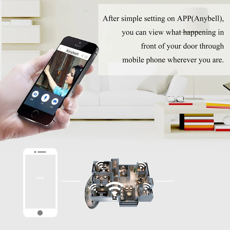 Smart Door Phone Ring Bell Wireless WiFi Video Doorbell Camera Night Vision Intercom Home Security Monitoring Video-eye | Автомобили и