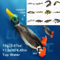 fishing lure simulation duck bait floating double propeller flippers soft lure silicone artificial bait wobblers soft swimbait