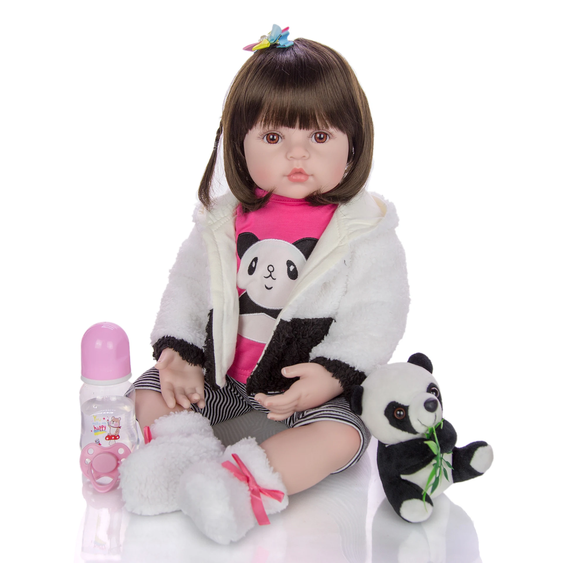 

KEIUMI 24 дюйма Bebe Reborn Baby Girl Doll 60 см, мягкая виниловая силиконовая ткань, кукла принцессы, реалистичные детские куклы, игрушки