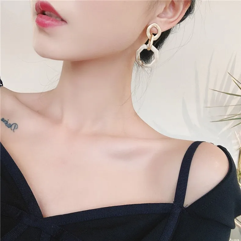 Геометрический Леопардовый цвет акриловый круг висячие серьги для женщин