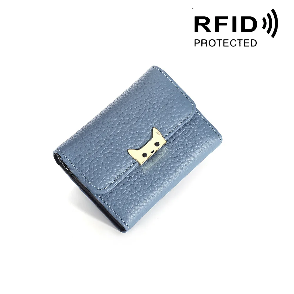 Чехол-кошелек из натуральной кожи с визитной карточкой, Rfid, защищающий банк, держатель для кредитных карт, милый кошелек для карт
