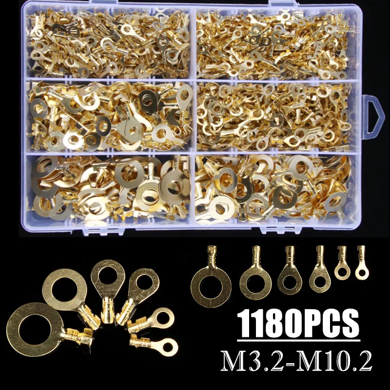 Кольцевые наконечники M3/M4/M5/M6/M8/M10 медные обжимные клеммы кабельные коннектор