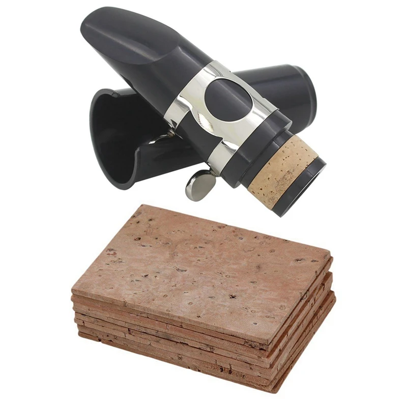 

10 шт. SAX для саксофона на шею пробковый сопрано/тенор/альт и 1 шт. чёрный пластиковый B плоский кларнет мундштук и колпачок зажим деревообраба...