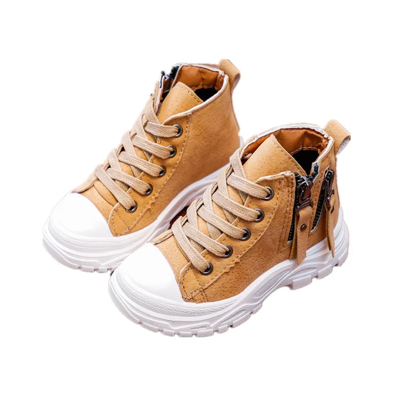 Детская повседневная обувь Осень зима Ботинки Martin модная кожаная для мальчиков