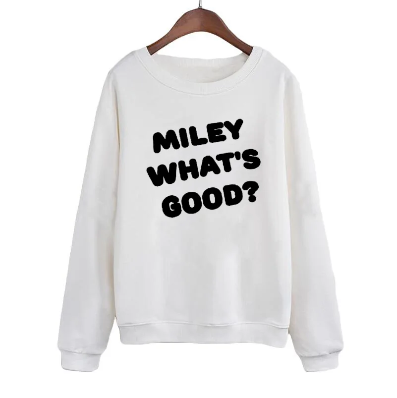 

Women Rock Punk Clothing Miley What's Good  Nicki Minaj Crewneck Sweatshirt Streetwear Hip Hop Top Pullover Crewneck Hoodies