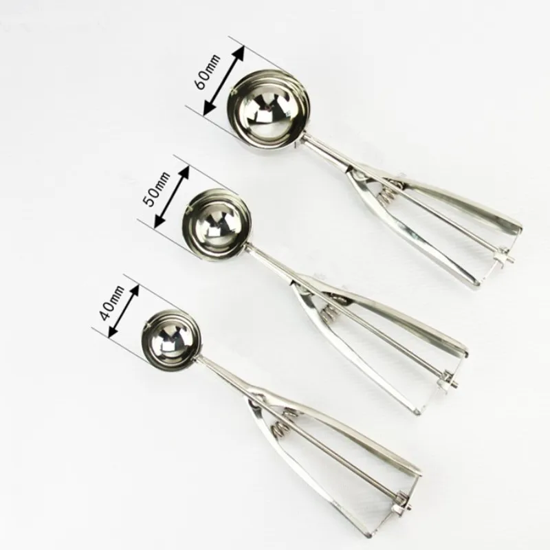 Кухня инструменты 1 шт. Нержавеющая сталь Сфера ложка для мороженого мороженое