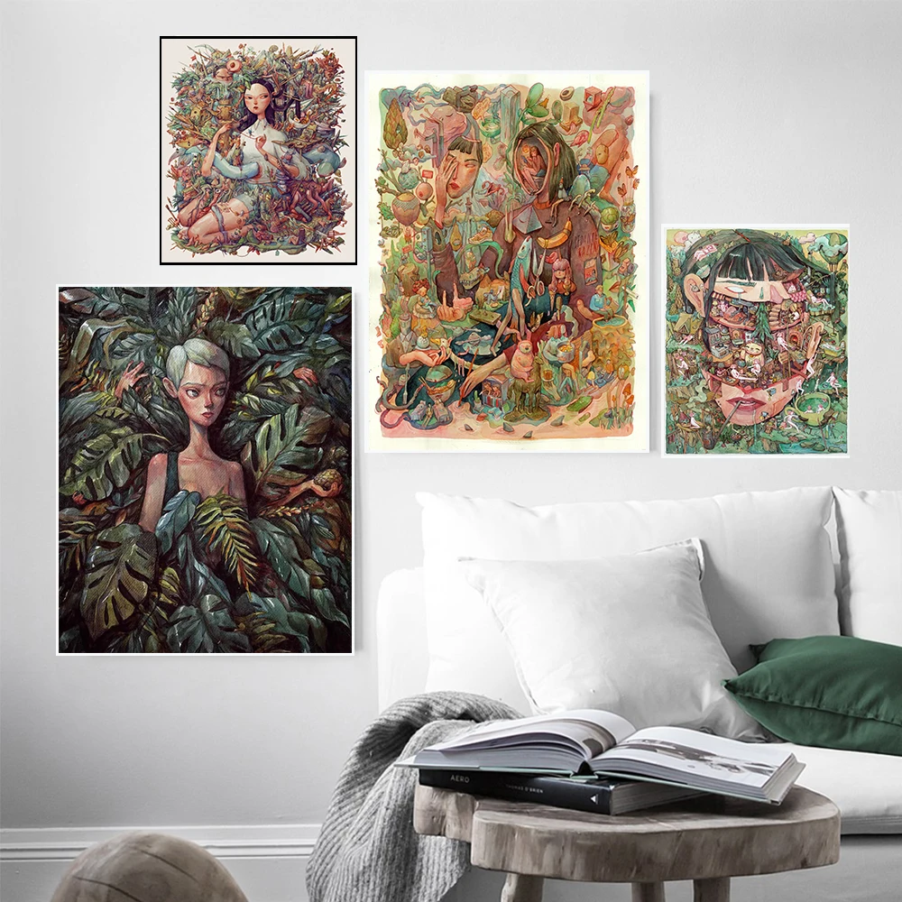 

Abstract Vinatge Canvas Picture Forest Fairy Posters Modern Home Room Decoration Pictures for Living Room Paintings