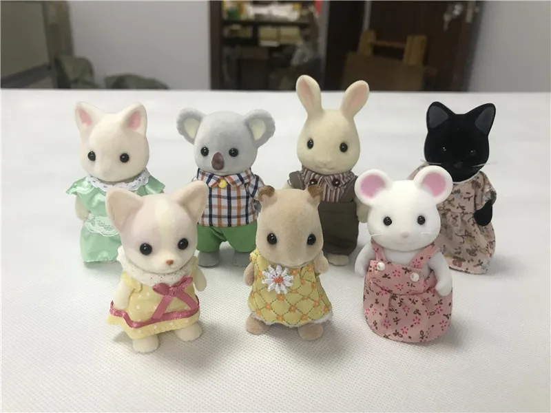 Geniune Sylvanian Family 10 шт. пушистые фигурки набор собак/Squrriels/Bear/Mouse/Sheep случайные новые