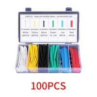 100pcs wire heat shrink tube cable sleeves car electrical cable tube kits color heat shrinking tube tubing wrap sleeve