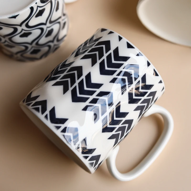 Coffe mugs Moroccan style wavy irregular trapezoidal ceramic mug | Дом и сад