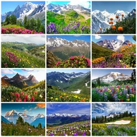 diy mountain flowe full square drill diamond painting colorful handmade cross stitch kits embroidery mosaic home room wall decor
