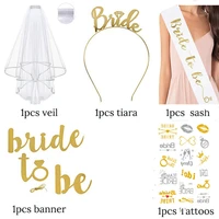 5pcspack wedding decorations bridal shower wedding veil team bride to be satin sash girl hen party decoration supplies