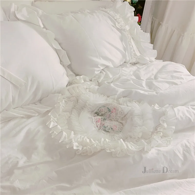 Роскошный романтичный кружевной дизайн постельное белье комплект принцесса