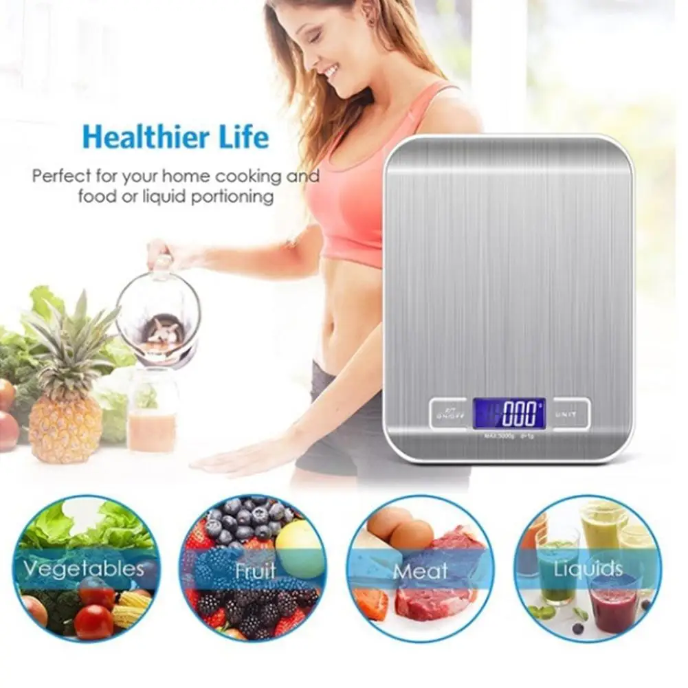 GloryStar 5 кг кухонные весы из нержавеющей стали электронные для взвешивания пищевых