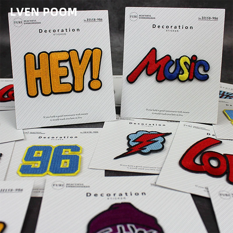 

high quality embroidery patches English alphabet Patches on clothes stickers sewing fusible patch Used for clothes, jacket