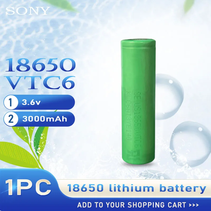 1 шт. 100% оригинальный Sony VTC6 18650 перезаряжаемые батареи 3 6 в 3000 мАч литиевая батарея