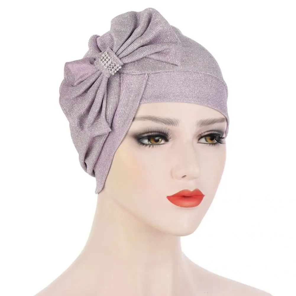 

Hair Loss Scarf Pure Color Bow-knot Headwrap Women Headwrap Popular Beanie Headwrap