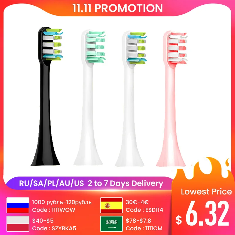  10/12 шт., сменные головки для электрической зубной щетки xiaomi SOOCAS X3 X1 X5 SOOCARE 