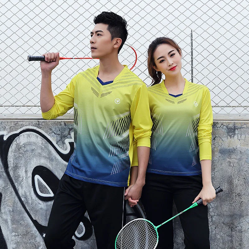 Autumn winter new Badminton long-sleeved shirts Men / Women Table Tennis sports Running t-shirts 128AB | Спорт и развлечения