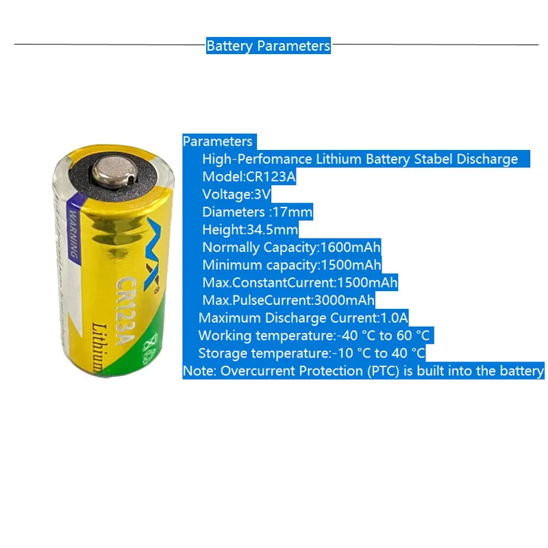 Литиевый аккумулятор CR123A 3 в 12 шт. 1600 мА · ч CR123 DL123A CR17335 CR17345 16340 LiMnO2 сухая Первичная