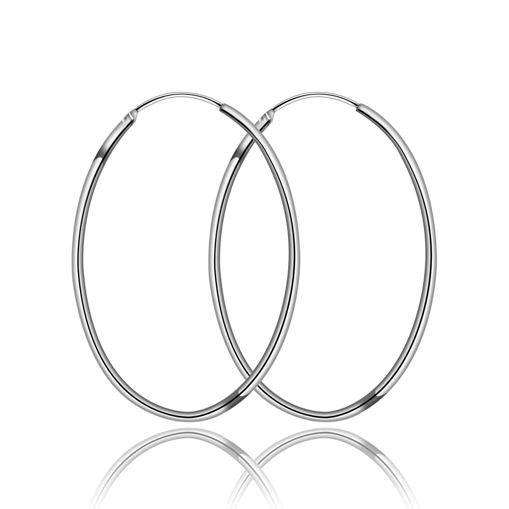 Женские гладкие круглые серьги 5 мм ювелирное изделие из стерлингового серебра 925