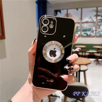 luxury gold electroplated phone case for iphone 13 12 pro max 11 xs 7 8 plus soft silicone quality clear logo camera protection