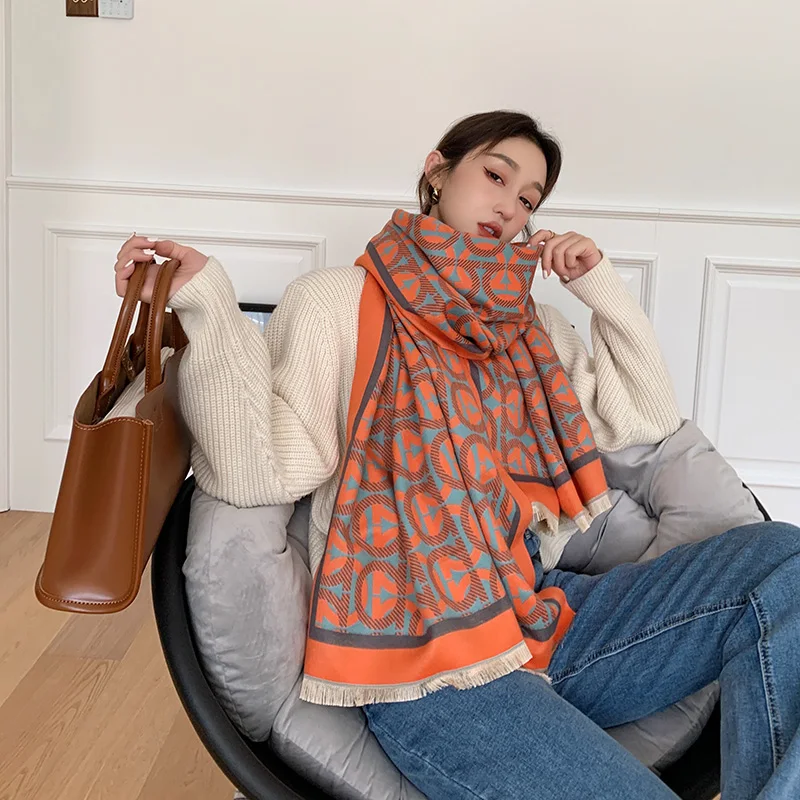 

Женские шарфы, теплые шали и палантины, Модный зимний кашемировый шарф, толстое одеяло Bufanda, Женский пашминовый хиджаб, длинные шарфы