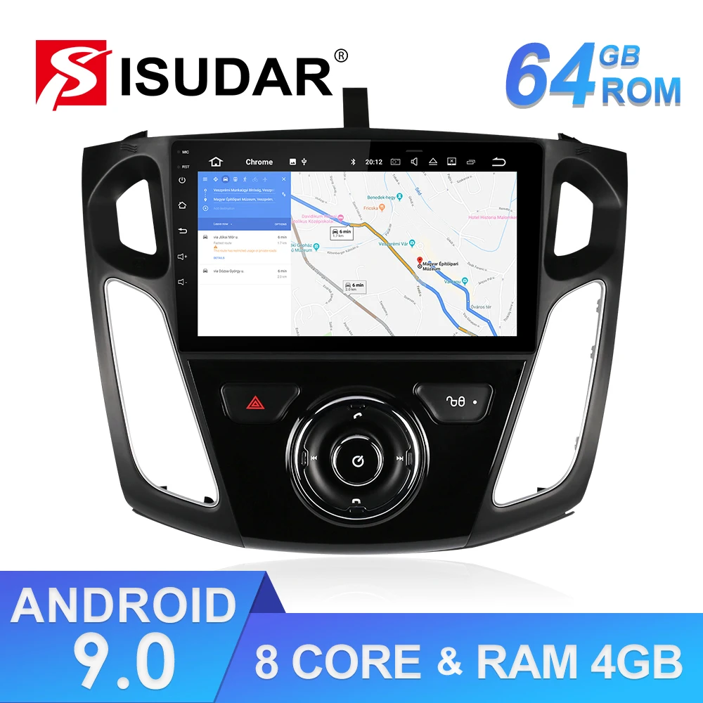 Isudar ram 64 ГБ Android 9 Авто Радио 1 Din для Ford/Focus 3 Автомобильный мультимедийный стерео плеер gps Восьмиядерный ОЗУ 4 г DSP USB камера-видеорегистратор