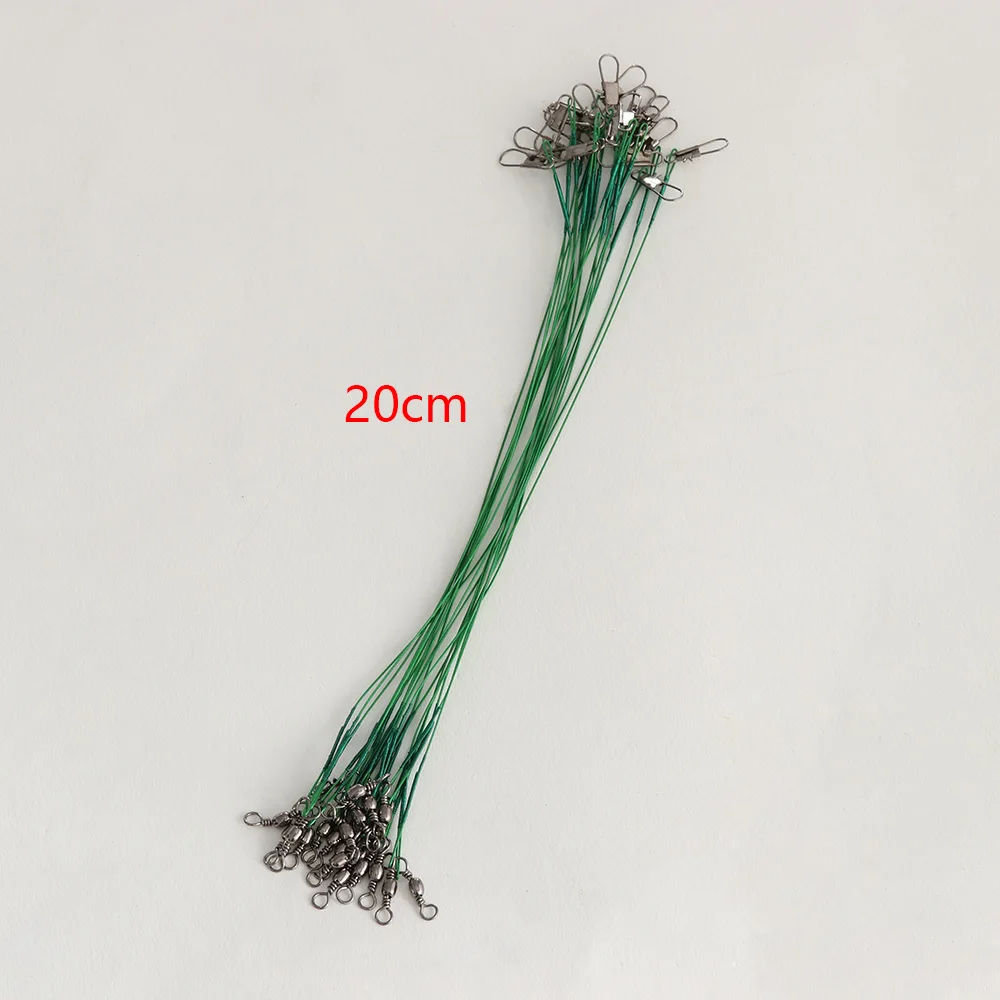 20cm 20 шт. прочные практичные рыболовные приманки, крючки, шикарные следы стальных проводов, вертлюги для катания на щуке, безопасные защелки, оборудование для рыбалки на открытом воздухе - Цвет: 20cm