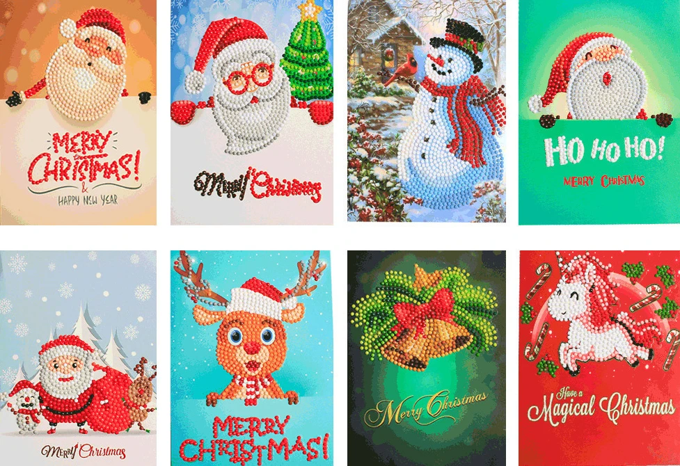 2019 бриллиант картина мультфильм Мини Санта Клаус Счастливого Рождества бумажные