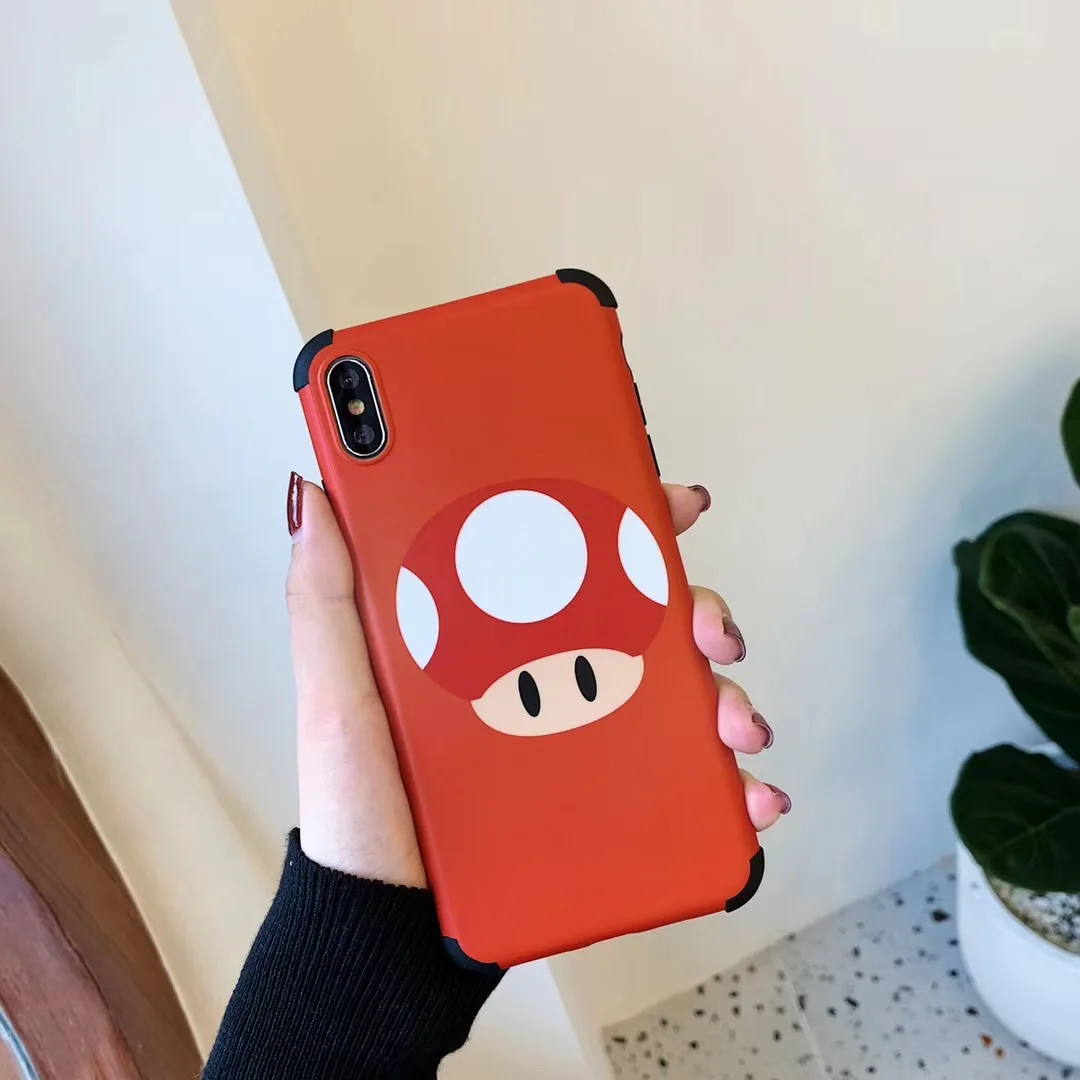 Cute Cartoon Classic game Marios mushroom cover for Apple iPhone 7 7plus 6 s 8 Plus X XS Max Xr Back protects hard coque |