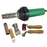 professional 1600w heat gun kit hot air blast torch with 40mm welding nozzle 6mm brass penny roller pvc plastic welder tool set