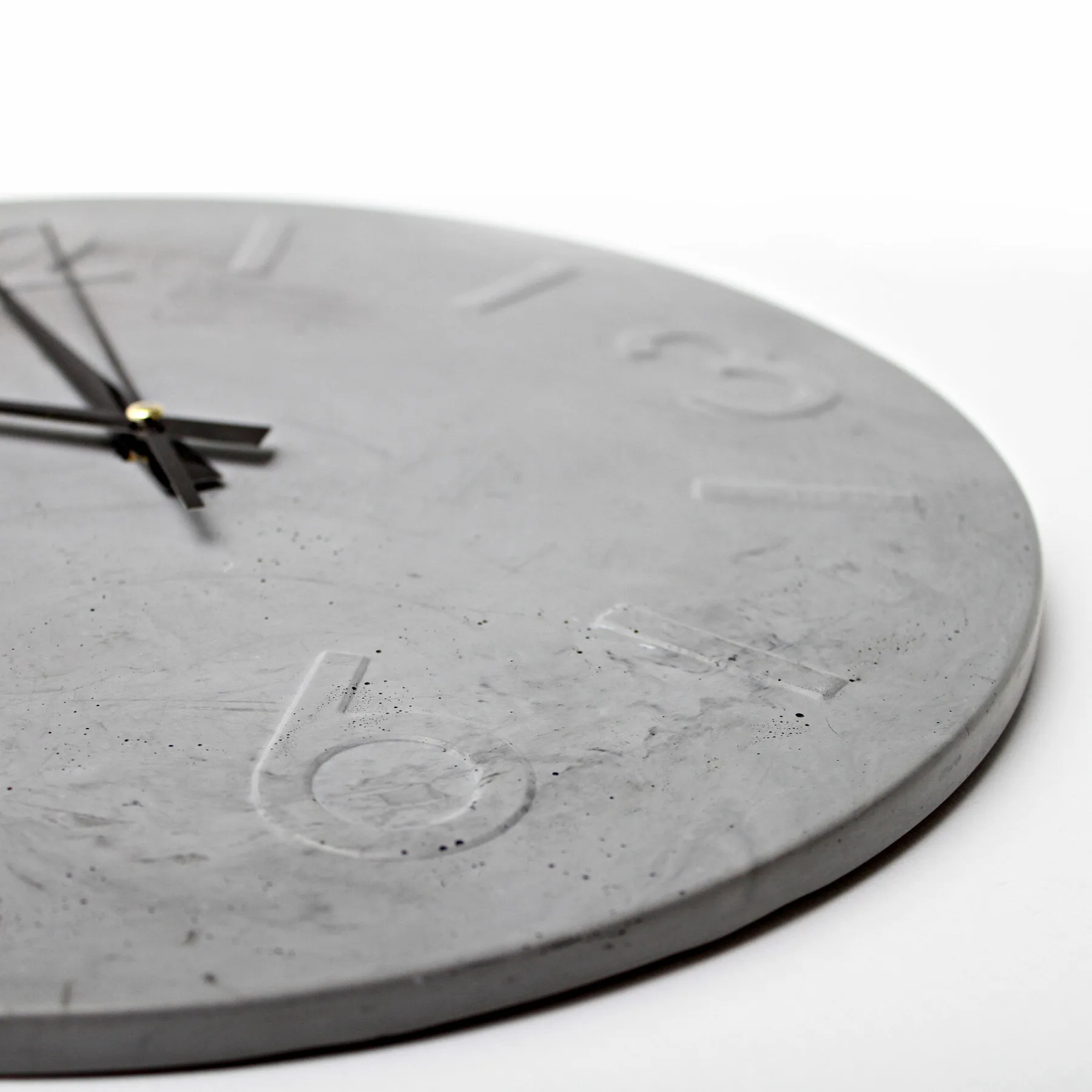 

Concrete Wall Clock Light Gray-Black Saniyeli Concrete Clock Special Design