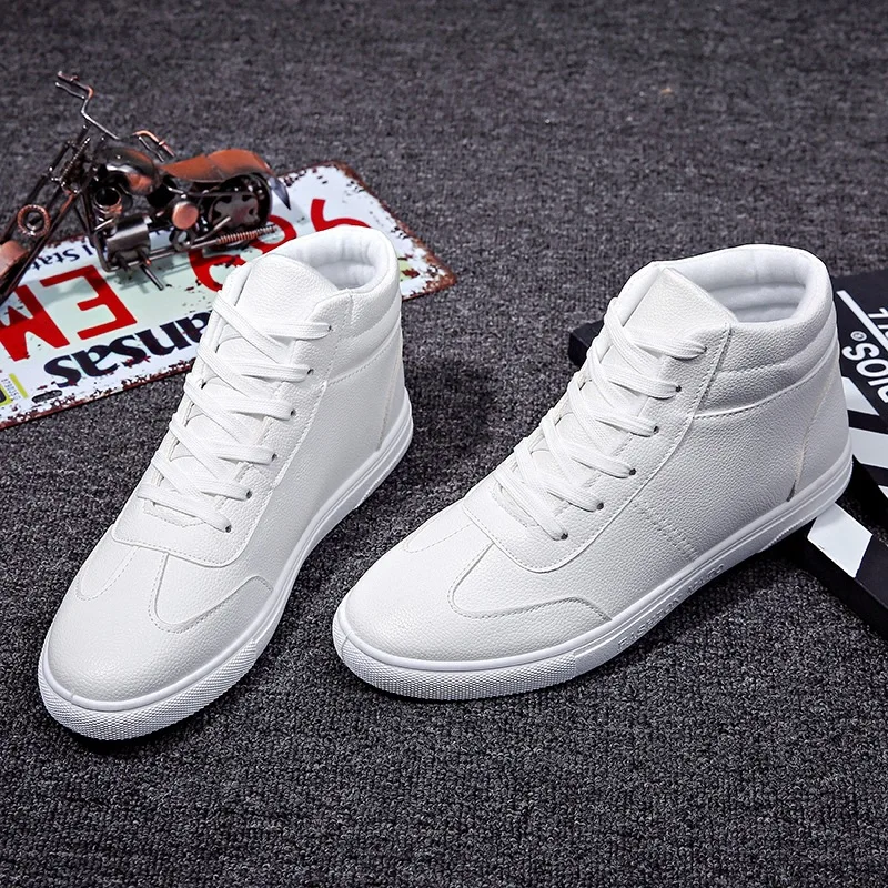 

2018 New Leather Shoes Men Casual Loafers PU Riding Equestrian Boots Ankle Lace-up Europe Classics Retro Style Striking Shine