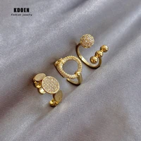 new gothic copper alloy zircon gold open rings for woman fashion set finger jewelry 2020 new wedding party unusual girls ring
